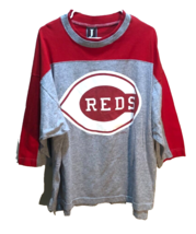 Cincinnati Reds MLB Vintage 90s Gray Red Jostens 3/4 Sleeves Logo Jersey L - $35.58