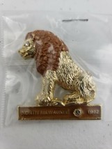 Vintage 1992 North Milwaukee Gold Tone Lion W/ Yellow Orange Mane Lions ... - £12.01 GBP