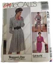 McCalls Sewing Pattern 4102 Easy Dress and Jumpsuit Uncut Size 12 14 16 Vintage - £3.18 GBP