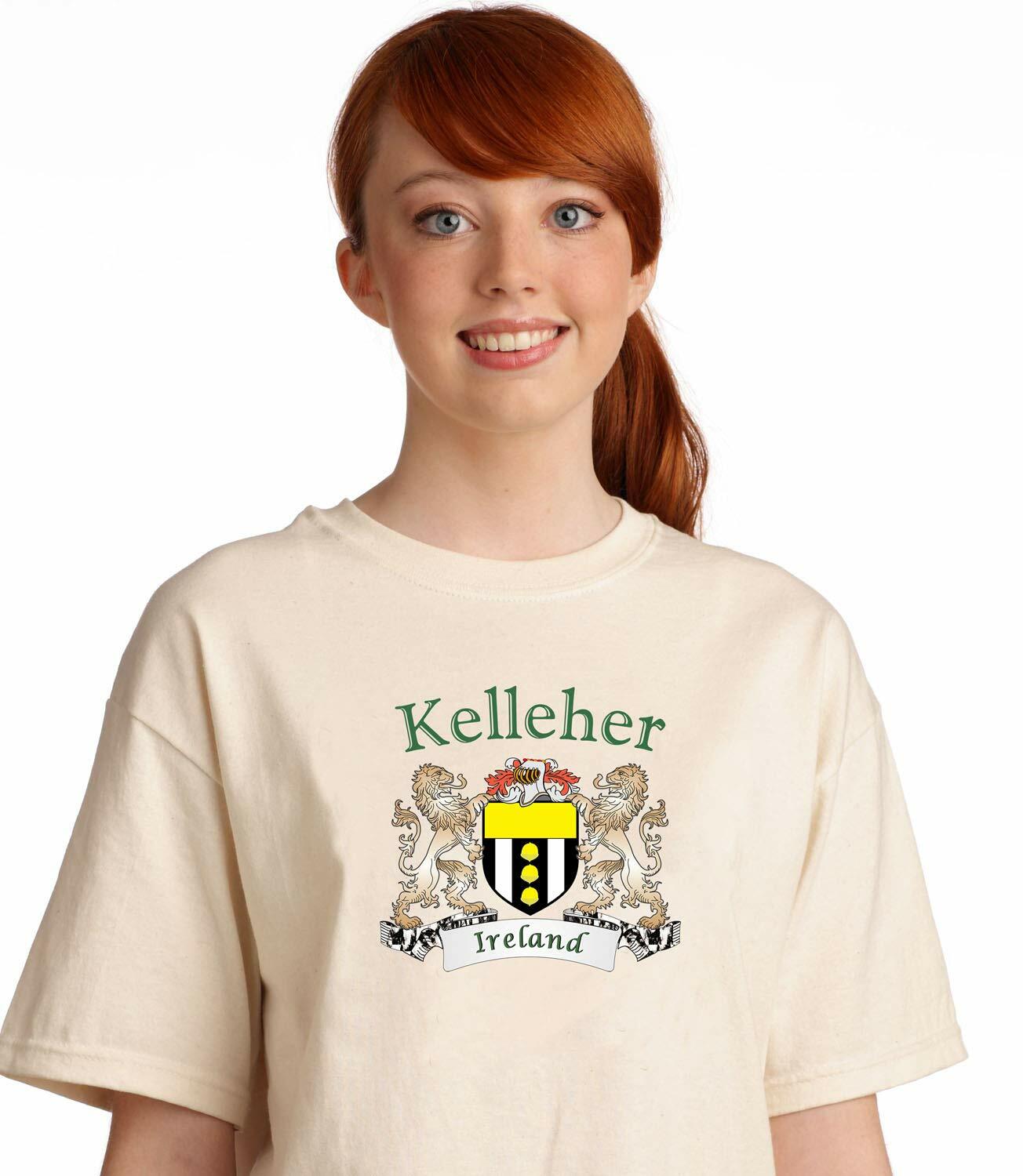 Kelleher Irish Coat of arms tee Shirt in Natural - $15.63+