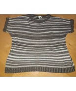 Coldwater Creek Short Sleeve Sweater Black White Gold Metallic 2X 20 22 ... - $373.95 MXN