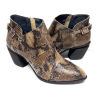 MIZ MOOZ  LEATHER  BOOTIE SIDE ZIP BUCKLE  SNAKE PRINT   37EU / 7US NEW ... - €52,03 EUR
