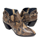MIZ MOOZ  LEATHER  BOOTIE SIDE ZIP BUCKLE  SNAKE PRINT   37EU / 7US NEW ... - $59.95