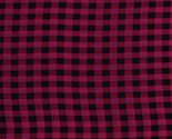 60&quot; Raspberry Pink Black Plaid Soft Flowy Sheer Polyester Fabric Print D... - $6.99