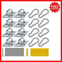 Durable 8 Pcs Pad Eye Hooks &amp; Snap Hooks with Screws - 600 lb Capacity I... - $575.98 MXN