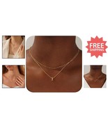Dainty Layered Initial Necklace Set for Women - Gold/Silver A-Z Charm Je... - $495.41 MXN
