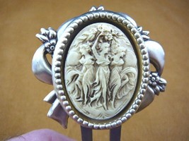 (chm36-4) 3 Three muses Graces dance cameo brass hair pin pick stick HAIRPIN - £26.40 GBP