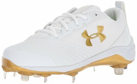 Under Armour Women&#39;s Glyde St Softball Shoe White (101)/Metallic Gold Si... - $27.13