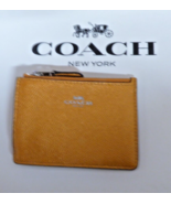 NWT COACH Mini Skinny ID Card Case Leather Metallic Orange F21072 - $825.96 MXN