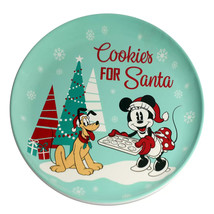 NEW Disney Minnie Mouse &amp; Pluto &quot;Cookies for Santa&quot; Christmas Plate 11 inches - £7.97 GBP