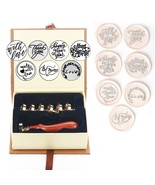 Wax Seal Stamp Set, 7Pcs With Love Thank You Merry Christmas Love Happy ... - £41.68 GBP