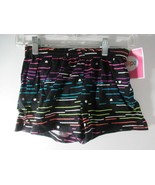 Circo girls NWT cotton shorts 7-8 elastic waist black colorful lines hea... - £5.34 GBP