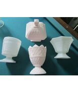 Napco Oh Anchor Hocking Pink White Milk Glass Covered Bowl, Planter, Vas... - $65.00