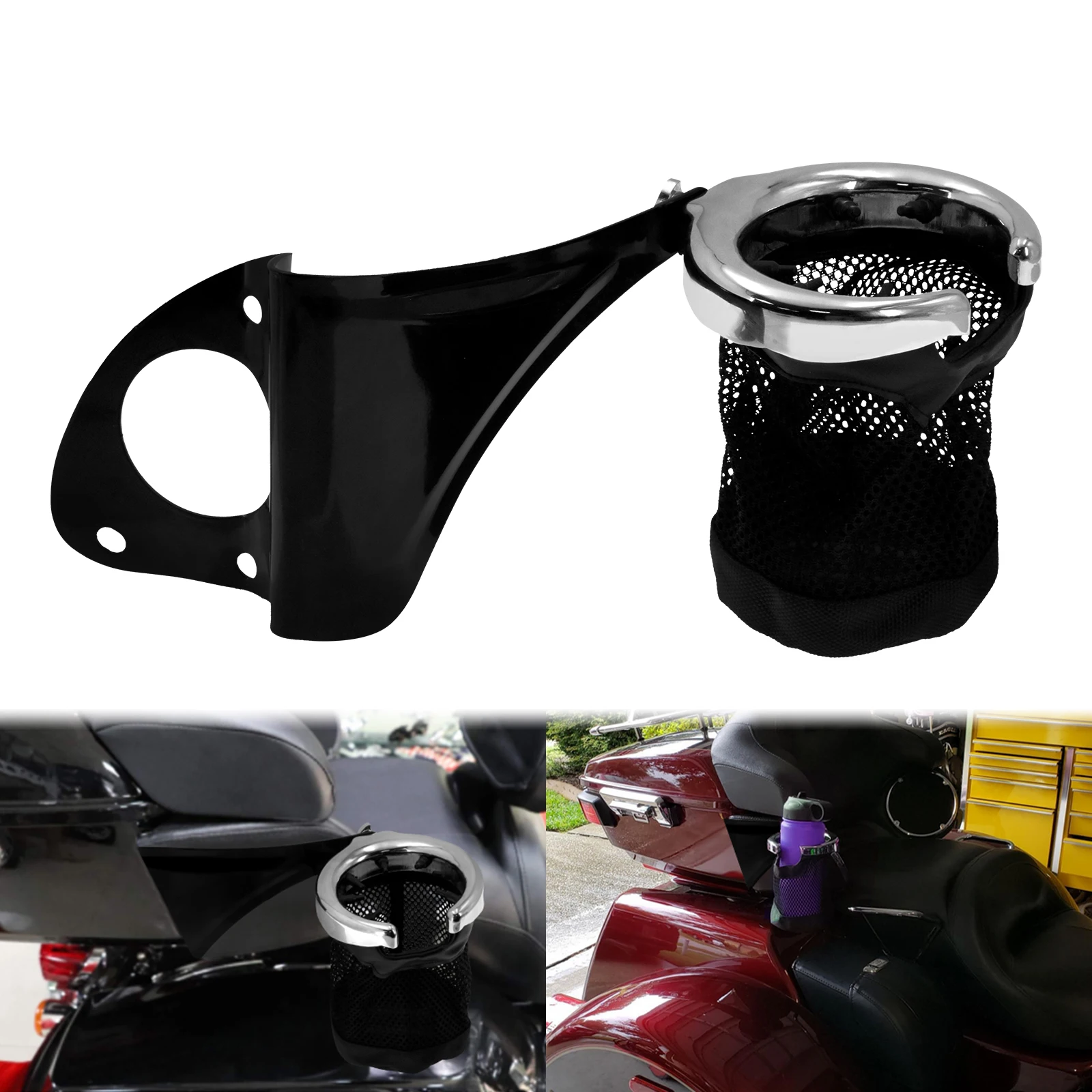 Motorcycle Rear Penger Drink Cup Holder Right Side  Harley Touring Road Glide El - £203.12 GBP