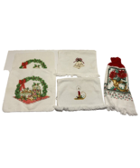 Cannon Kitchen Towel Christmas Dish Washcloth Oven Hang Lot of 5 Terrycloth - £11.59 GBP