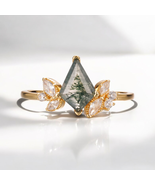 Vivian Grace The Emeliene Ring - Moss Agate - $150.00