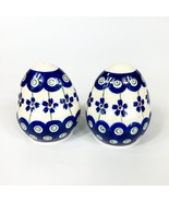 Boleslawiec Polish pottery Flowering Peacock salt and pepper Shakers Set - £19.91 GBP