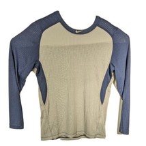 Mens Large Nike Raglan Long Sleeve Baseball Shirt Blue Gray (Fitted) - $42.04