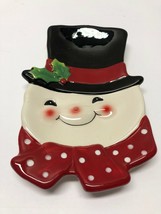 CRACKER BARREL Jingle &amp; Mingle Snowman Christmas Ceramic Spoon Rest - £11.68 GBP