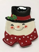 CRACKER BARREL Jingle &amp; Mingle Snowman Christmas Ceramic Spoon Rest - $14.85