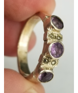 vintage sterling silver &amp; amethyst &amp; marcasite ring size 8 old 925 ESTAT... - $34.99