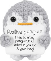 Positive Penguin Emotional Support Penguin Funny Handmade Crochet with P... - £14.60 GBP