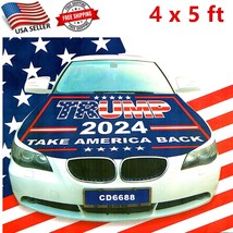 Trump Flag Car Hood Cover Universal Size Elastic Polyester Patriot USA 4... - $29.69