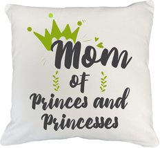 Make Your Mark Design Mom of Princes &amp; Princesses White Pillow Cover for... - £19.60 GBP+