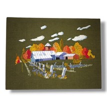 Vintage Paragon Needlecraft Landscape Completed Crewel Stitchery Framed ... - $89.95