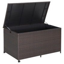 Outdoor Wicker Storage Box with Zippered Liner-133 Gallon - Color: Brown - Size: - $302.44 CAD