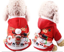 Dog Coats Dogs Christmas Pet Products Clothes Elk Snow Cat Cotton Clothes Funny  - £50.08 GBP