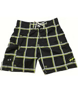 Billabong Mens Sz 32 Boardshorts Surf Swim Trunks Black White Green and ... - $15.98