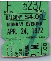 Neu Reiter Von Die Lila Salbei Ticket Stumpf April 24 1972 PRINCETON Neu Jersey - £38.82 GBP