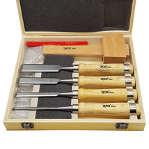 ROX Wood 8-Pieces Woodworking Carving Tool Chisel Set With Red Beech Woo... - £30.86 GBP