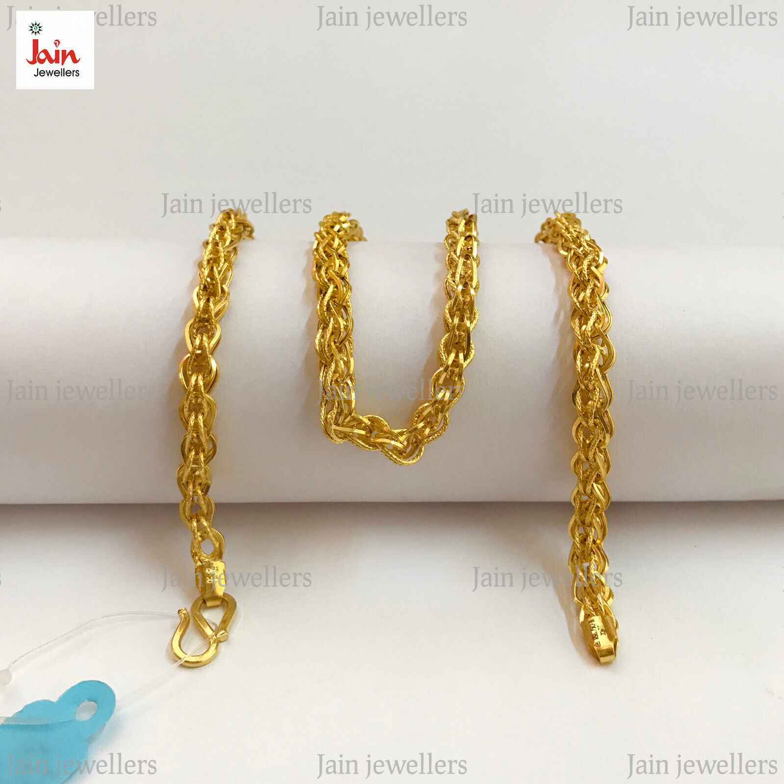 Primary image for REAL GOLD 18 Kt, 22 Kt Hallmark Real Solid Gold Curb Cuban Necklace Men'S Chain