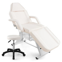 72 Inch Massage Bed with Hydraulic Stool Removable Headrest and Storage Boxes-Wh - €279,75 EUR