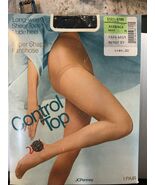 JCPenney SHEER TOES NUDE HEEL PantIhose Size AVERAGE,  Control Top NAVY 29 - $14.85