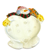 Fitz and Floyd Christmas Snowman Cookie Plate Platter Candy Tray Vintage... - £17.48 GBP