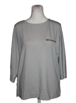 Lole Women&#39;s Gray Active T-Shirt Top Shirt 3/4 Sleeve Zip Pocket Size XS... - $18.00