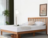 Solid Wood Queen Bed Frame With Headboard, Mid Century Oak Platform Bed ... - $481.99