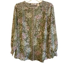 Isaac Mizrahi Live! Mixed Print Stretch Crepe Blouse Size 4 (616) - £18.88 GBP