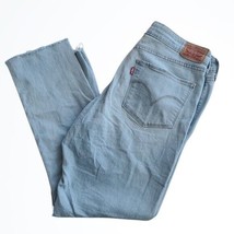 Levi&#39;s Light Wash Mid Rise Skinny Relaxed Raw Hem Blue Jeans Size 6 Waist 32 In - £26.57 GBP
