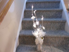 Lighted Cream Christmas Poinsettia Tree Table Centerpiece 28&quot;H X 7&quot;W NEW... - $588.91 MXN