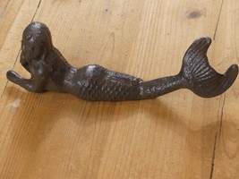 Cast Iron Laying Mermaid Figure Nautical Decor Statue Mermaids Tiki Pape... - £15.17 GBP