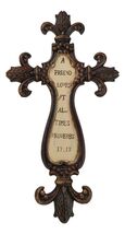 Small Fleur De Lis A Friend Loves At All Times Proverbs Faux Wooden Wall... - $16.99
