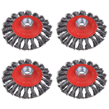 4 Pack 4 Inch Twist Knotted Wire Wheel Brush for Angle Grinder with 5/8 ... - $25.99