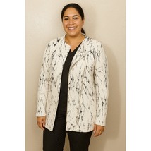 H By Halston Women&#39;s Ivory Black Long Sleeve Front Zip 2 Pocket Blazer S... - $24.95