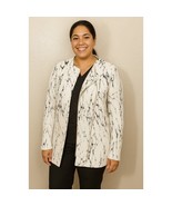 H By Halston Women&#39;s Ivory Black Long Sleeve Front Zip 2 Pocket Blazer S... - $24.95