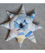 VTG 8 Point Star Quilted Pillow Pinwheel Decorative Throw Pillow Homemade - £27.64 GBP
