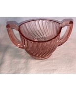 Pink Depression Glass Sugar Bowl Art Deco Vintage - $11.99